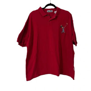 Vintage 80s Toon Time Polo Size XLarge Huckleberry Hound Hanna Barbara Golf